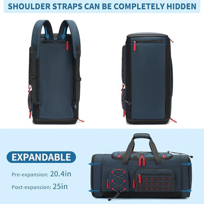 Bosstin Gym Bag for Men & Women,45L Travel Duffle Sports Duffel Bag Gym Weekender Overnight Backpack with Shoe Compartment (Blue) - color: 5Blue