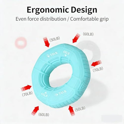Generic 3 in 1 Hand Grip Strengthener Adjustable 50-70LB Silicone Forearm Exerciser for Climbing Fitness Office Hand Rehabilitation Grip Strength Trainer for Men Women - color: Green