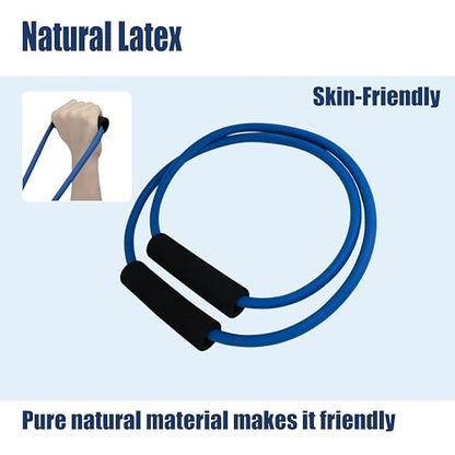 [2 Pack] Resistance Bands for Fitness with Soft Handles, Skin-Friendly Natural Latex Elastic Loop,10-12 Pound Tension, Long and Short Stretch, Fitness Exercise and Workout for Men and Women