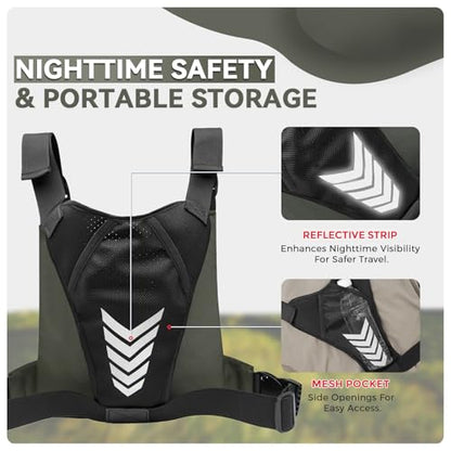 Criuage Outdoor Chest Bag for Men, Lightweight Adjustable Running Vest, Water Resistant EDC Chest Pack with Water Bottle Pocket, Breathable Back Pad for Hiking Cycling Fishing Travel (Olive) - color: Olive