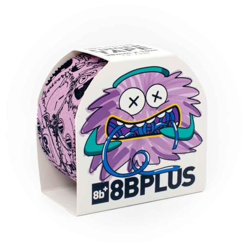 8BPLUS Finger Tape for Climbing & Sports | Printed Athletic Finger Tape for Rock Climbing, Bouldering & BJJ | Tear-by-Hand Cotton Sports Tape 1.5in x 33ft (Purple with Print) - color: Purple with print