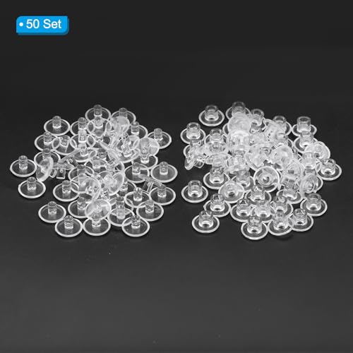 PATIKIL M5x4mm Plastic Binding Post, 50 Sets Plastic Chicago Screws Binding Screw Rivet Post Press-on Buckle for Leather Scrapbook Photo Albums, Transparent - color: Transparent, size: M5x4mm