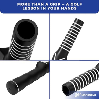 Golf Grip Trainer for Right-Handed Golfers – Golf Training Aid for Proper Hand Position & Swing Technique – Hit Straighter, Longer Shots & Fix Slices or Hooks Black