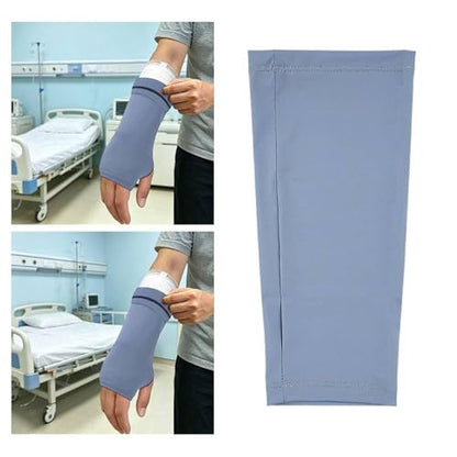 Cover Breathable Flexible Sleeve Soft Elastic Protector Reusable Nylon Spandex Material Open Finger Design Comfortable Compression Suitable, Blue - color: Blue