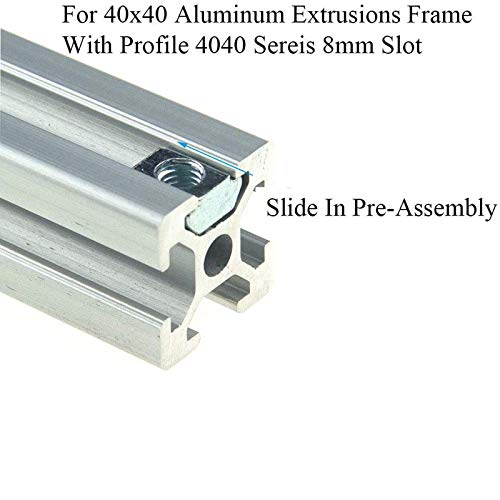 15pcs 4040 Series Sliding T Nuts Metric M6 Thread Slide in Hammer Head T-Nut for Standard 8mm T-Slot Aluminum Extrusion Profile （4040 Series M6） - size: 4040 Series M6