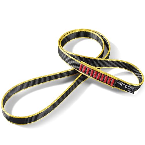 20mm Nylon Climbing Sling Runner 22kN / 4950lbf CE UIAA Certified | Rock Climbing Webbing Straps for Outdoor Climbing, Rappelling, Swing, Mountaineering & Emergency Anchoring - size: 20MM+60CM (1pcs)