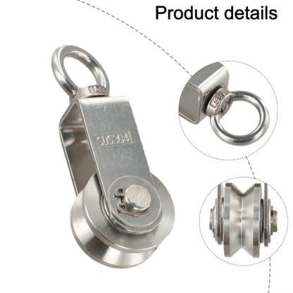 304 Stainless Steel Cable Pulley Wall Mount for Home Gym - Double Bearing Smooth Rotation Lat Pulldown System 500kg Load