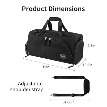 Gym Bag for Men & Women with Shoes Compartment and Wet Pocket Convertible Duffle Bag and Gym Backpack Waterproof Sports Duffel for Travel, Sports, Fitness & Workout