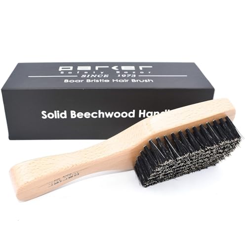 Parker Boar Bristle Hair Brush with Beechwood Handle | Natural Boar Bristles Distribute Oils, Smooth Hair And Gently Stimulate The Scalp; Ideal For Short, Fine Or Thinning Hair.