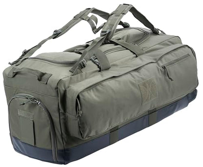 Large Duffle Bag Duffel Pack with Backpack Shoulder Straps and Shoes Compartment 105L for Sports Travel Hunting Camping. - color: Olive Green