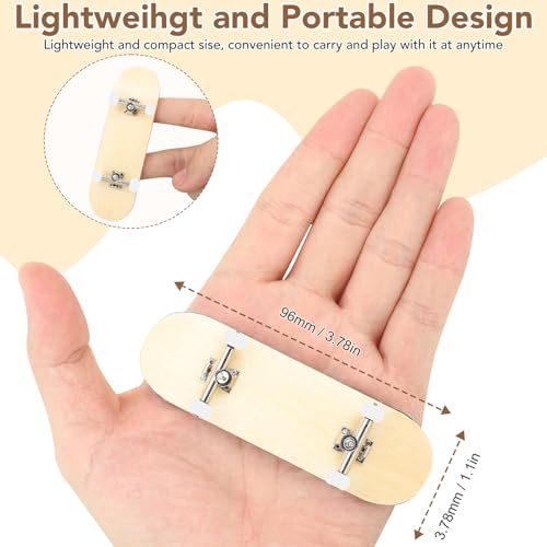 Yosoo Health Gear Finger Skateboards, Finger Board, Finger Skating Board, 1Pc Maple Wooden Alloy Fingerboard Finger Skateboards with Box Reduce Pressure People Gifts(White) - color: White