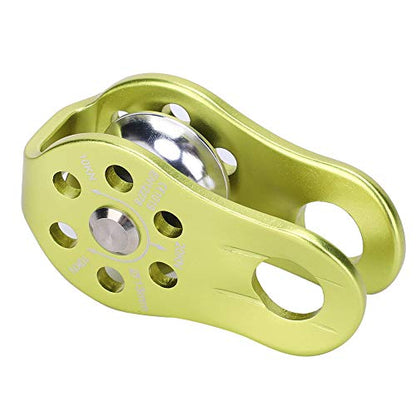 20KN Small Rope Pulley, Rock Climbing Pulley with Ball Bearings for Rock Climbing, Traction, Transportation, and More - color: Green