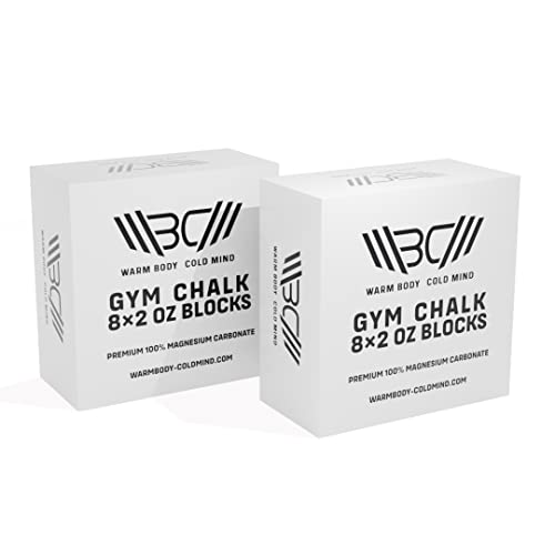 WARM BODY COLD MIND Sport Chalk Block - Gym Chalk for Weightlifting - Moisture-Absorbing Magnesium Carbonate - Gymnastics Hand Grip - style: 16 Blocks