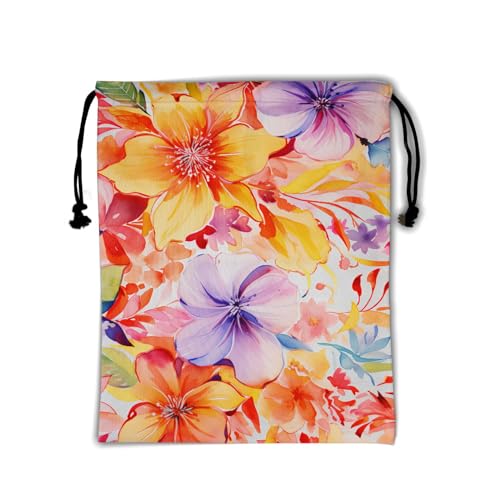 Gymnastics Grip Bag for Gymnasts Gymnastic Drawstring Bag Gym Athlete Bag - color: Light Orange and Purple Flower, size: 9.25" x 12" (Pack of 1)