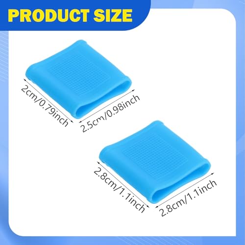 Almencla 8 Pieces Silicone Finger Sleeves Non Slip Soft Finger Covers Reusable Finger Protectors Thumb Brace Support Anti Slip Finger Cot Suitable for Gym, Blue S - color: Blue S
