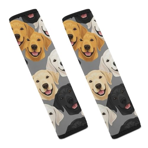 2 Pack Breathable Car Seat Straps Shoulder Pads for Elderly Support, All Vehicles, Labrador Cute Dog Seat Belt Cushion, Neck and Shoulder Support - color: Pattern 1191