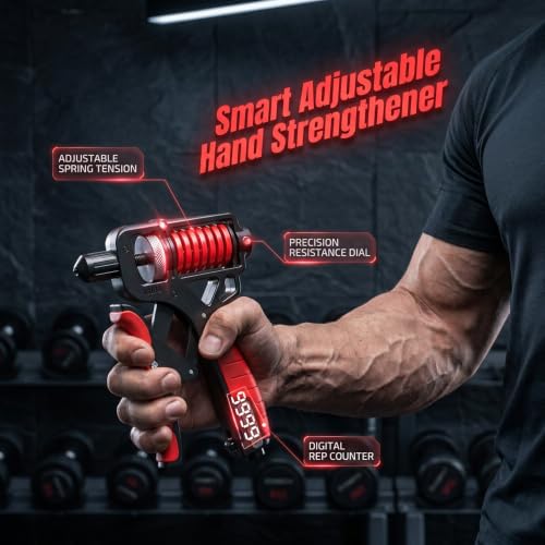 Ergonomic Adjustable H-Shaped Grip Hand Trainer, 2026 Upgraded Grip Strength Trainer Adjustable Resistance 11-363 Pounds (5-165 Kilograms), Strengthen the Wrist, Forearm and Fingers - color: Black