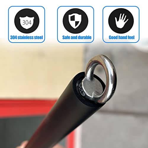 Non-Detachable LAT Pull Down Bar Cable Attachments for Gym, LAT Pulldown Attachments, Straight Bar, Resistance Band Bar for Weightlifting Workout - color: Long bar 2