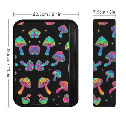 2 Pack Universal Fit Seat Belt Shoulder Pad for Kids, Car Seats Pushchair Strollers High Chair Pushchair, Neon Mushroom Shoulder Protector, Anti-Slip Pad - color: Pattern 640
