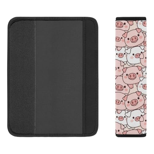 Universal Fit Seat Belt Cover for Adult Use, Stroller Pushchair High Chair, 2PCS Cute Pig Pink Pigs Harness Pads Strap Shock Absorption - color: Pattern 1085