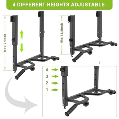 SELEWARE Heavy Duty Welded Pull Up Bar Wall/Joist/Ceiling Mount Chin Up Bar | Multifunctional Pull-up Bars w/Resistance Band Hooks for Home Gym Strength Training, Sturdy Steel Construction Support 500 lb - color: E2: Black Joist Mount Pull Up Bar