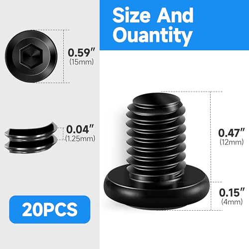 20Pcs M8 Bolt M8 x 12mm Flat Head Socket Cap Screw Bolts, M8 Screws Metric Bolt Kit, Stainless Steel Bolts 304, Black Oxide M8x1.25 by Marysino - color: Black, size: M8 x 12mm