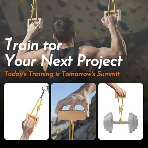 Portable Hangboard Finger & Forearm Grip Strength Training | Wooden Climbing Fingerboard for Rock Climbers Home Gym Indoor Doorway Wall Outdoor Bouldering Pull Up Workout