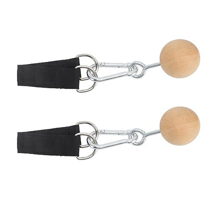 Wooden Pull Up Balls, Rock Climbing Holds Training Set, Arm Strength Trainer with Stainless Steel Hook and Loop, Durable Nylon Webbing for Home Workout and Travel Fitness