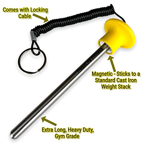 TreadLife Fitness Universal Weight Stack Pin for Commercial Gym or Home Gym | Heavy Duty Pin Insert | Health Club Grade Steel - style: Yellow