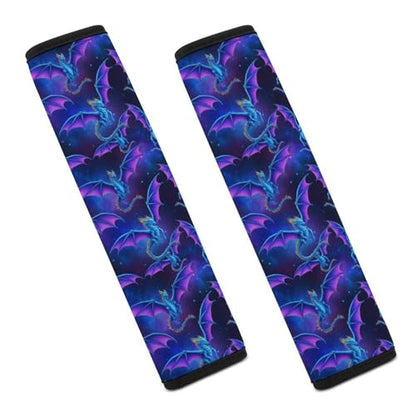 2PCS Soft Padded Car Seat Straps Shoulder Pads for Adult Use, Most Cars, Purple Dragon Arts Shoulder Protector, Shock Absorption - color: Pattern 558
