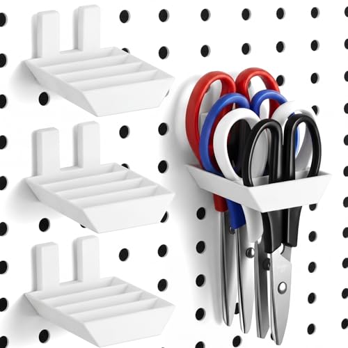 Zonon 4 Pcs Pegboard Plier Holders Plastic 4 Slot Pegboard Tool Hangers for Pliers, Scissors, Peg Board Organizer Accessories, Tool Hangers Shelving Display Hooks Organizer (White) - color: White, size: 4 Slot