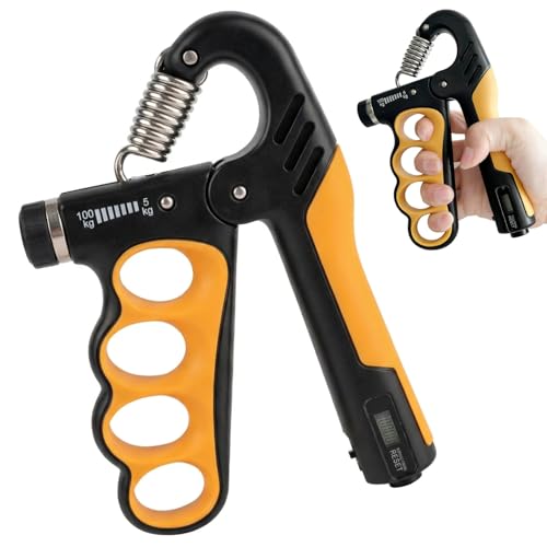 Sutekus Hand Grip Strengthener with Digital Counter, Ergonomic Grip Strength Trainer for Athletes, Musicians, Forearm Exercise & Physical Therapy