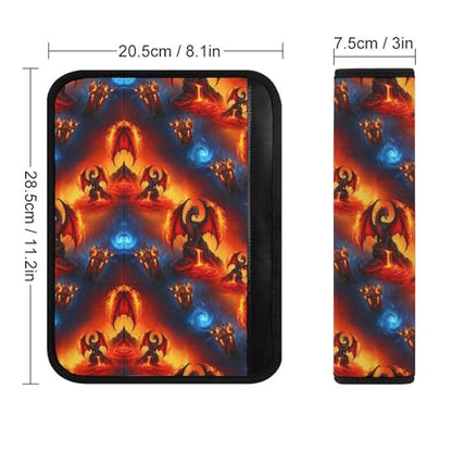 Universal Fit Red Blue Ice Fire Dragon Car Seat Belt Pad for Elderly Support, Stroller Pushchair High Chair, 1 Pair Shoulder Harness Cover Neck and Shoulder Support - color: Pattern 700