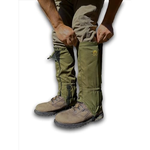 Adjustable Leg Gaiters - Lightweight, Waterproof - Leg Guards for Men & Women - Hiking Essentials Ideal for Hunting, Trekking & Fishing - 1 Pair - color: Olive Drab