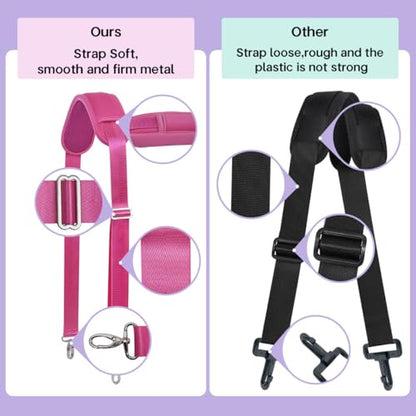 60 Inch Shoulder Strap for Bag with Removable Ultra-Thick Pad | 60" Shoulder Strap with Removable Thick Pad,Adjustable Buckles and Metal Hooks, for Briefcase/Laptop/Messenger/Luggage Bag - color: Red