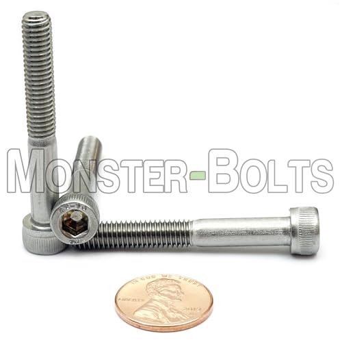 MonsterBolts - M6 x 45mm Socket Head Screws, DIN 912, Stainless Steel, Partial Thread, 10 Pack - size: M6 x 45mm