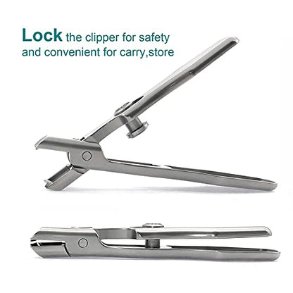 Nail Clippers for Men Thick Nails, Large Wide Jaw Opening Long Handle Heavy Duty Ultra Sharp Toe Nail Clippers with Catcher for Seniors,Adult,Women (Silver with File) - color: Silver With File