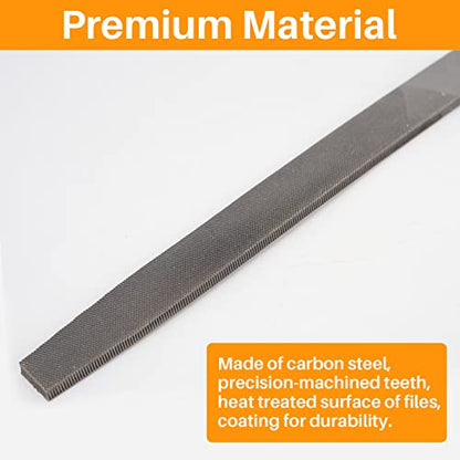 6-inch Flat Medium Cut File, Double Cut Teeth, High Carbon Steel, Single Hand File Without Handle, Suitable for Shaping Metal, Wood, etc. - color: Flat File, size: 6 Inch
