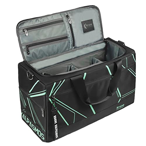 Sneaker Bag for Travel/Sneakerhead gift/, A Multi-functional Travel Duffel Bag with 3 Adjustable Dividers, & Shoulder Strap,Made of Nylon, Krone Kalpasmos Signature Edition, Future Neon Green - color: Neon Green, size: 23x9.8x13 inches