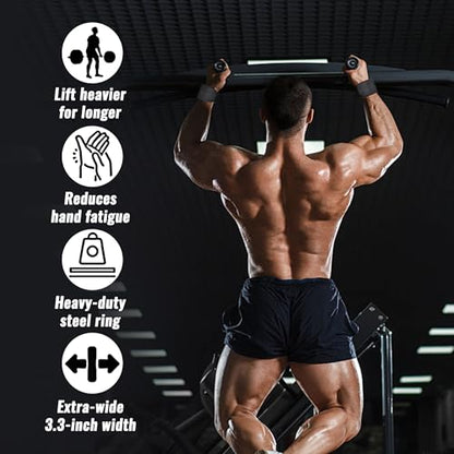 Leikefitness Weight Lifting Hooks for Men & Women (Pair) | 8mm Thick Wrist Padding, Lifting Grips for Powerlifting, Shrugs, Rows, Weightlifting & Gym Workouts