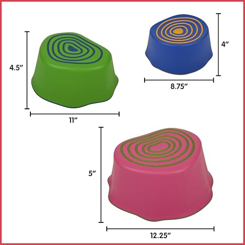 edxeducation Step-a-Trail | Stumps | Set of 3 Stepping Stones | Obstacle Course for Kids | Indoor and Outdoor | Build Gross Motor Skills | for Ages 18M+ - style: Stumps