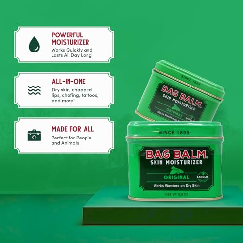 Bag Balm Vermont's Original Hand Moisturizer, Hand Balm for Dry Skin, Cracked Hands, Heels & Dry Hands Treatment, For Dogs and More Ointment, Lotion - 8oz Tin, 3 Pack - size: 8 Ounce (Pack of 3)