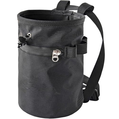 Rock Climbing Chalk Bag Outdoor Bouldering Magnesia Pouches Closures Bag Bouldering Chalk Climbing Equipment Waterproofs & Zippers Pockets - color: Painted black