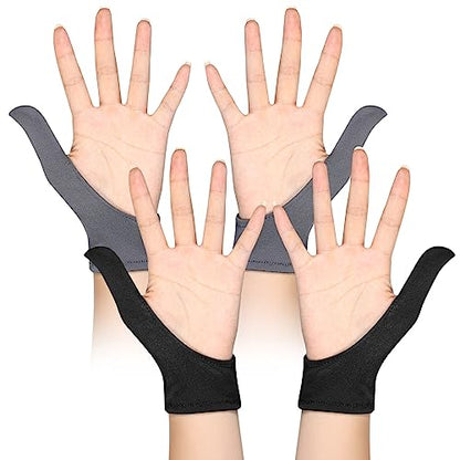 Ramede 2 Pairs Adult Thumb Guard Habit Stop Thumb Sucking Black and Grey Finger Guard Glove for Helping Stop Hair Pulling and Skin Picking