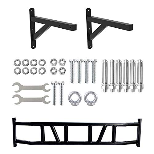 ptlsy Wall Mounted Pull Up Bar Multifunctional with Multi-grip Chin Up Bar Heavy Duty Dip Station for Home Gym Indoor Workout, Fitness Equipment, Dip Stand Supports to 440 Lbs - style: Multi Grip Style