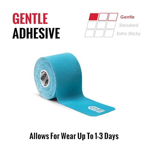 RockTape Go Gentle Adhesive Pre-Cut Kinesiology Tape (Blue) - color: Blue, style: GENTLE