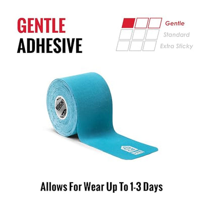 RockTape Go Gentle Adhesive Pre-Cut Kinesiology Tape (Blue) - color: Blue, style: GENTLE