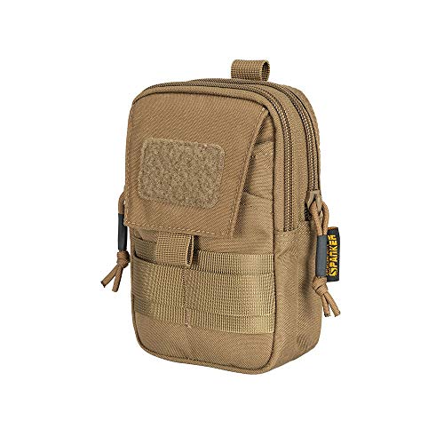 EXCELLENT ELITE SPANKER Tactical Molle EDC Pouch with Cellphone Pouch | Molle admin pouch,molle utility pouch,tool pouch,Organizer Nylon Belt Waist Bag - color: Coyote Brown