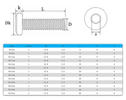Metuja M6-1.0 x 15mm,20-Pack Black Flat Head Hex Socket Cap Screw Bolts,304 Stainless Steel,Fully Threaded M6 Bolts,Metric Fasteners for Furniture - size: M6-1.0x15mm