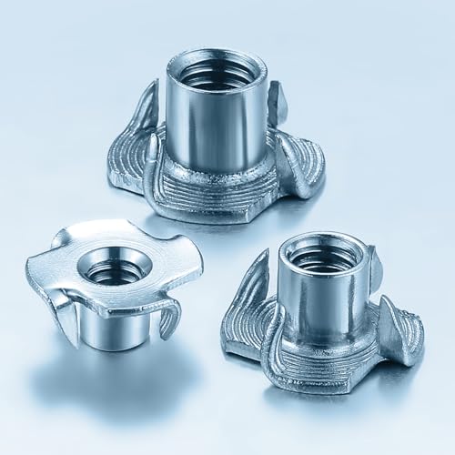 T-Nuts M8x11 (50 pcs), zinc Plated Steel, for Wood, Climbing Holds and cabinets - color: Zinc, size: M8